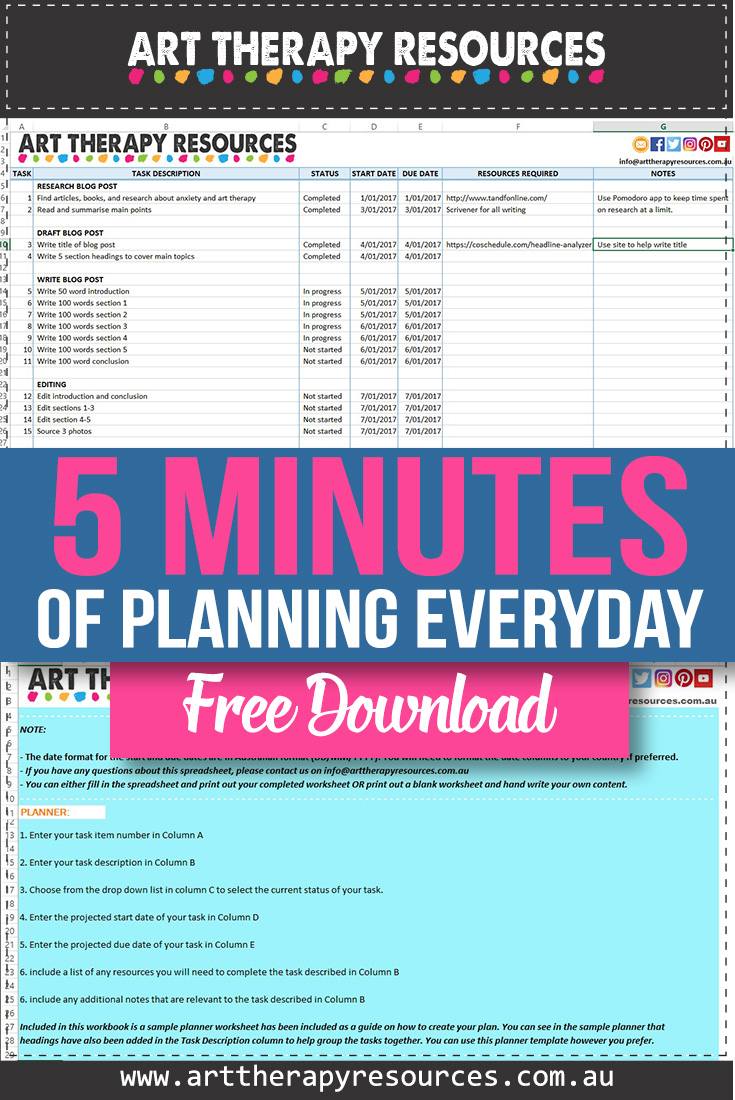 5 Minutes of Planning Everyday for a Therapist