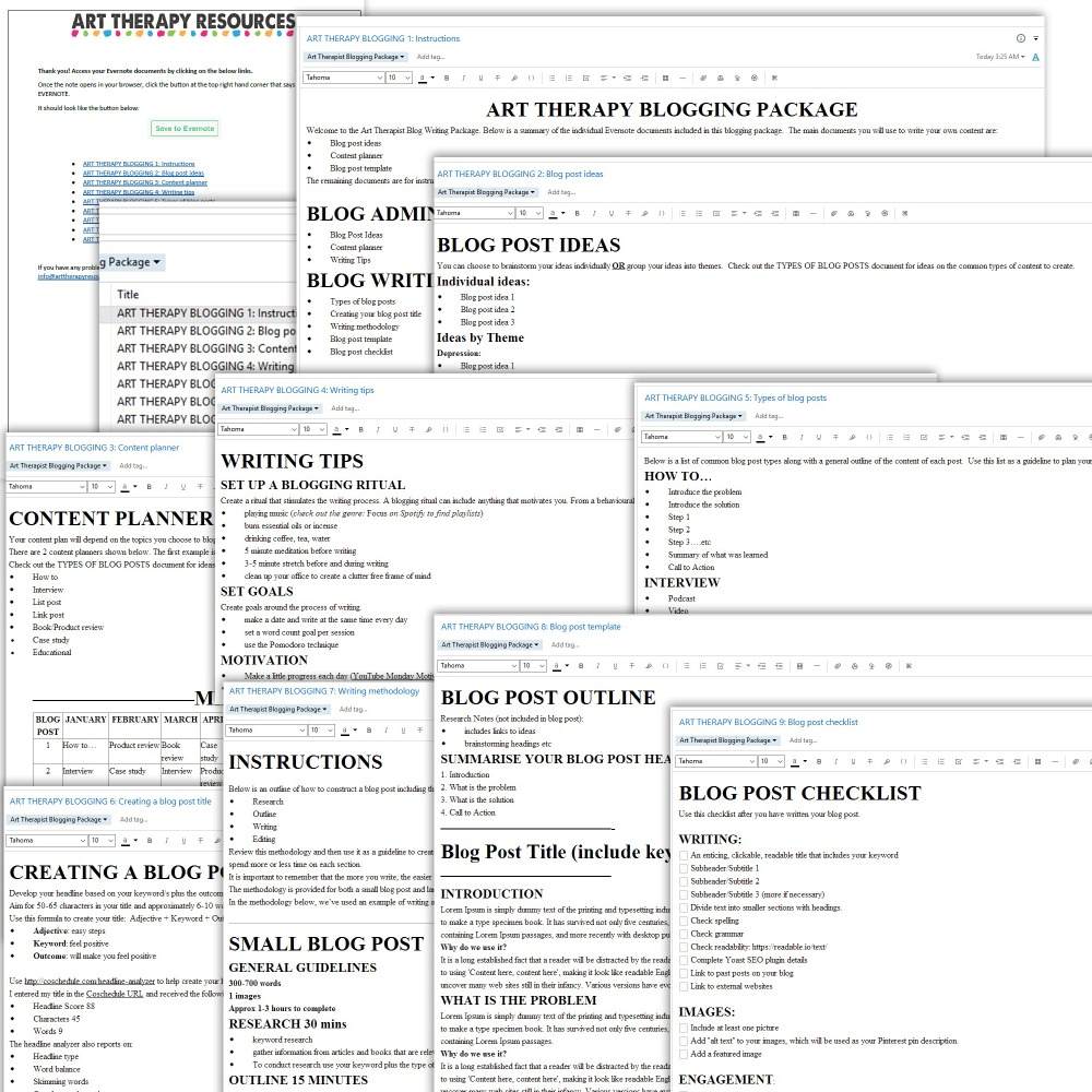 Evernote Blogging Package