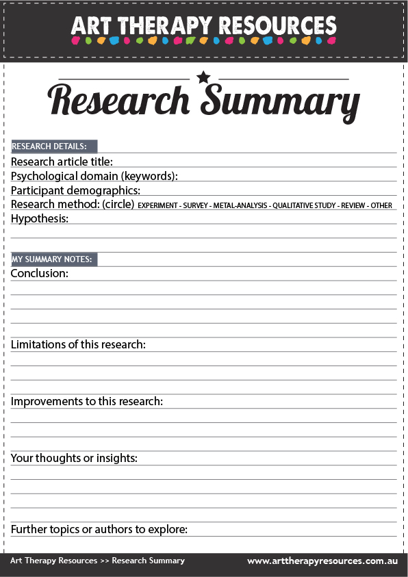 Art Therapy Research Summary