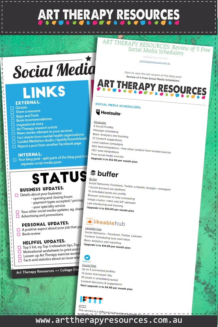 Art Therapy Social Media Post Types
