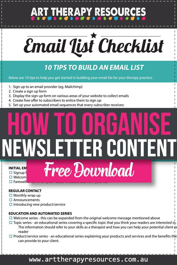 How To Organise My Newsletter Content<br />
