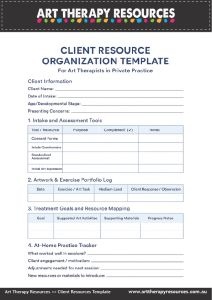 Organizing Client Resources in Art Therapy