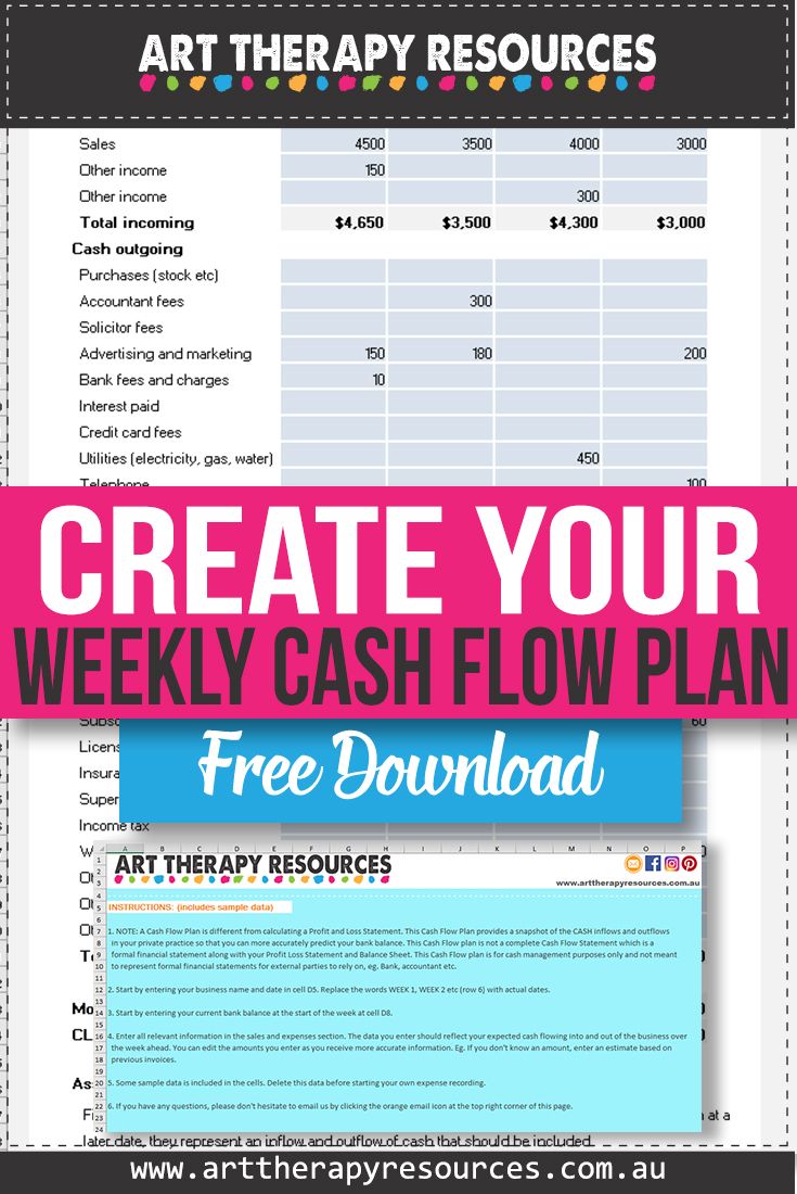 Create a Weekly Cash Flow Plan